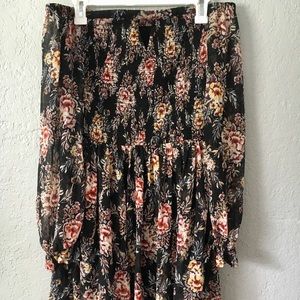 Xhilaration off-shoulder black floral dress